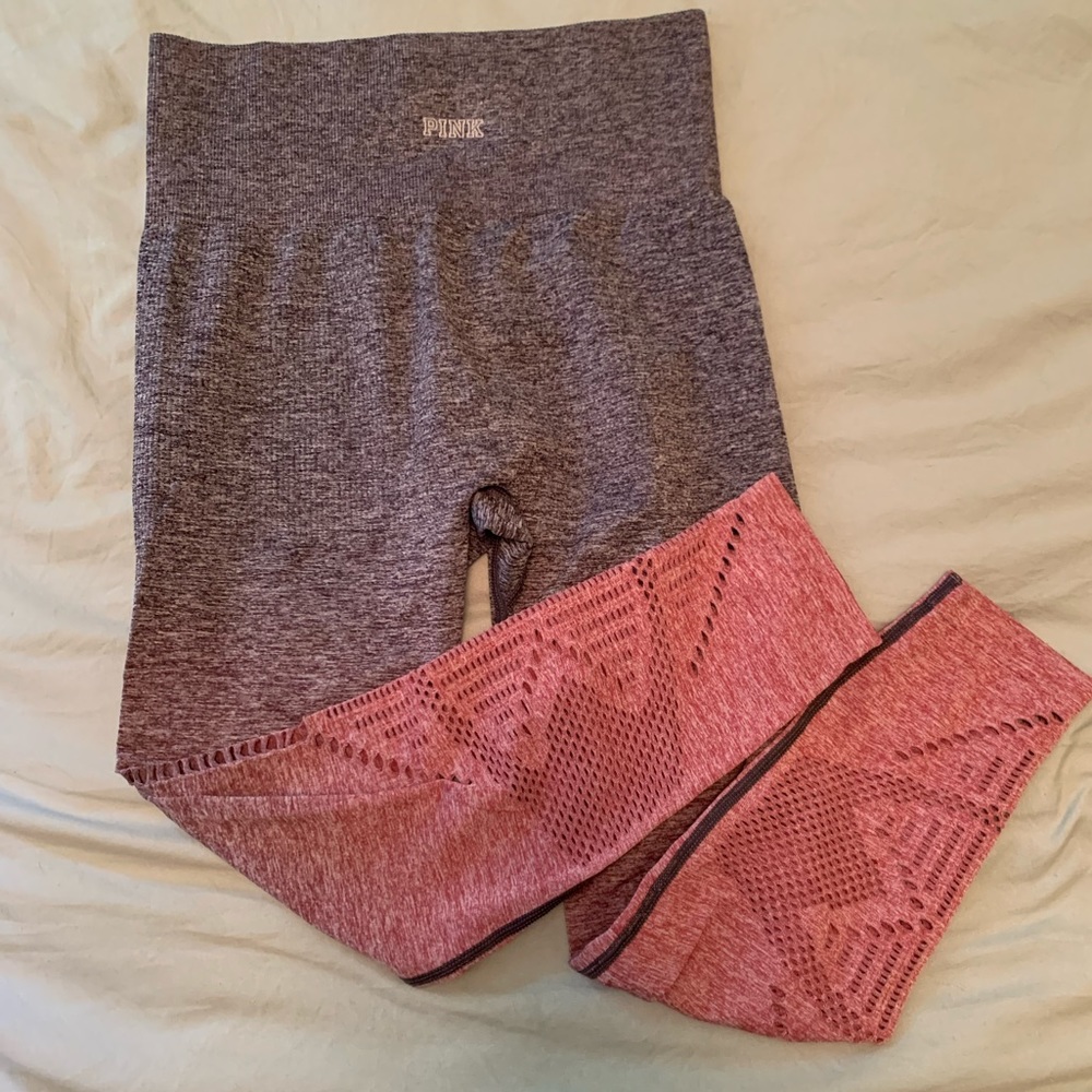 Pink ombré laser cut legging